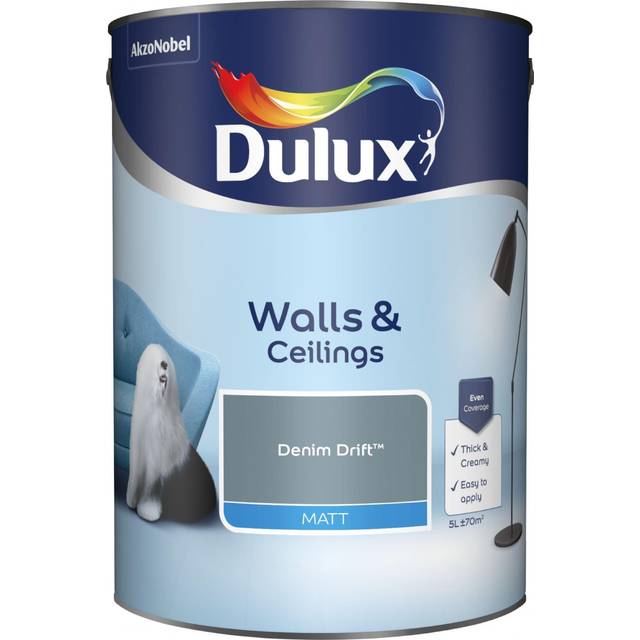 Dulux Walls and Ceilings Matt Paint, Denim Drift 5L