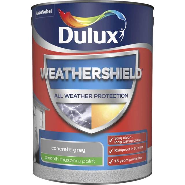 Dulux - Weathershield Smooth Masonry Paint 5L - Concrete Grey