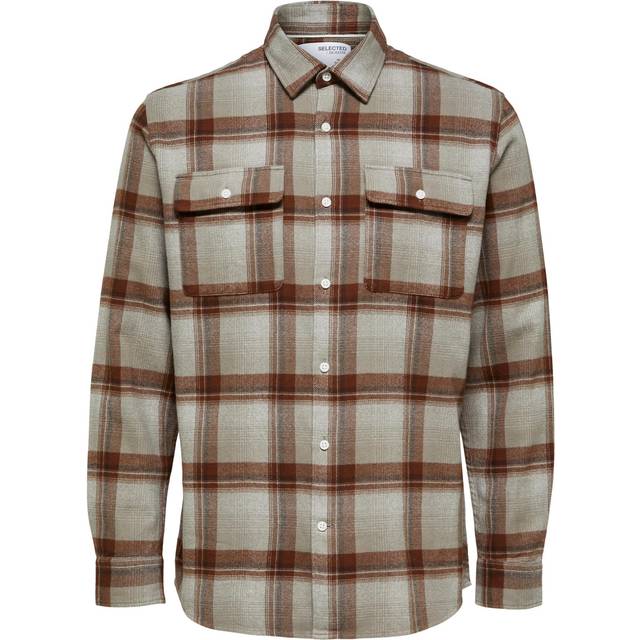 Shirt Selected Regscot - Marron
