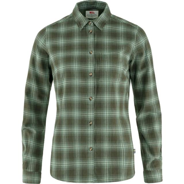 Fjällräven Ovik Flannel Shirt - Skjorta Dam Deep Forest / Patina Green M