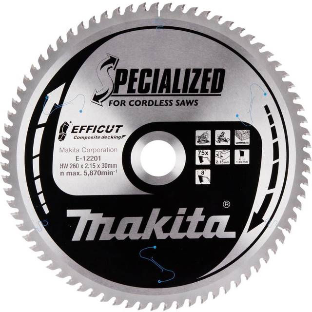 Makita SPECIALIZED Efficut Circular Saw Blade for Composite Decking 260mm 75T 30mm