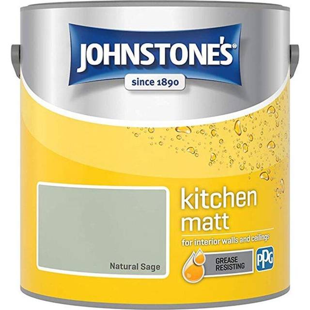 Johnstone's Kitchen Natural Sage Matt Emulsion Paint 2.5L - JOHNSTONES - Green