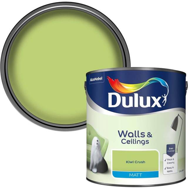 Dulux Walls & Ceilings Matt Emulsion Paint, Kiwi Crush, 2.5 Litres
