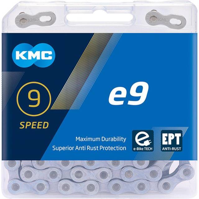 KMC Chain e9 EPT For e-Bikes with mid-motors, highest reliability, high torsional rigidity, maximum durability