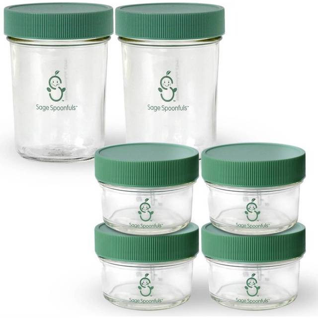 Sage Spoonfuls, Glass Baby Food Storage Jars, 6 Pack