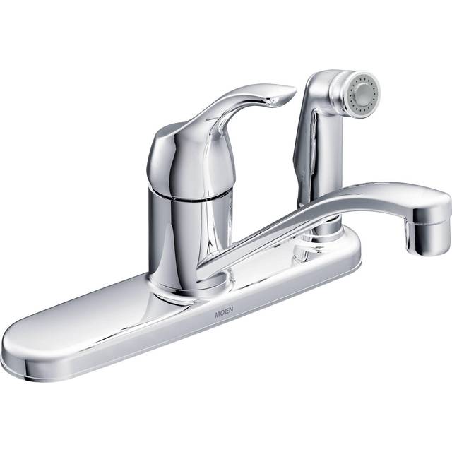 MOEN CA87554C Adler Low Arc Kitchen Faucet with Side Spray in Chrome