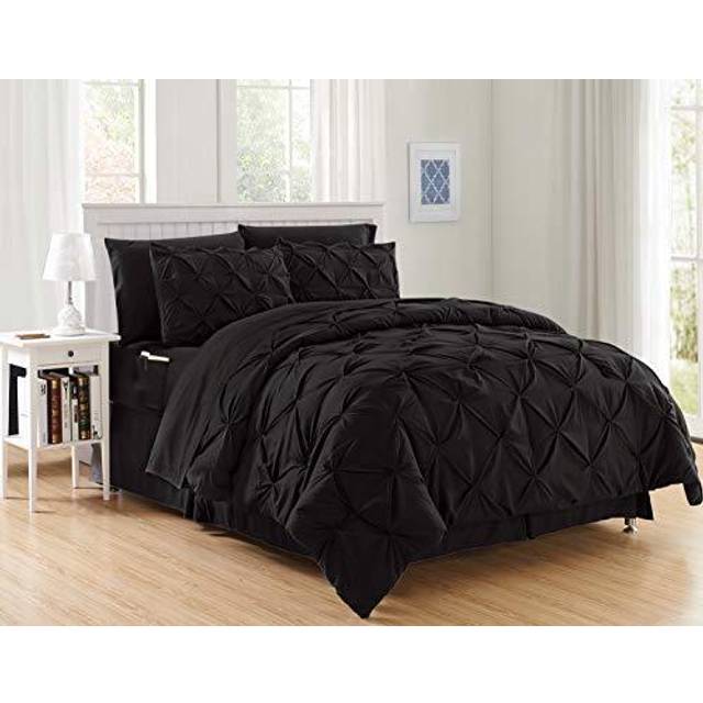 Elegant Comfort Luxury Best  Softest  Coziest 8-Piece Bed-in-a-Bag Comforter Set on Amazon Silky Soft Complete Set Includes Bed Sheet with Double Side