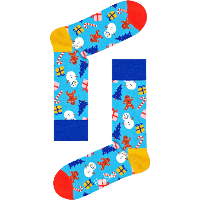 Mens and Women's 4 Pair Happy Socks Holiday Time Gift Boxed Socks Multi 7.5-11.5 Unisex - Multi Coloured