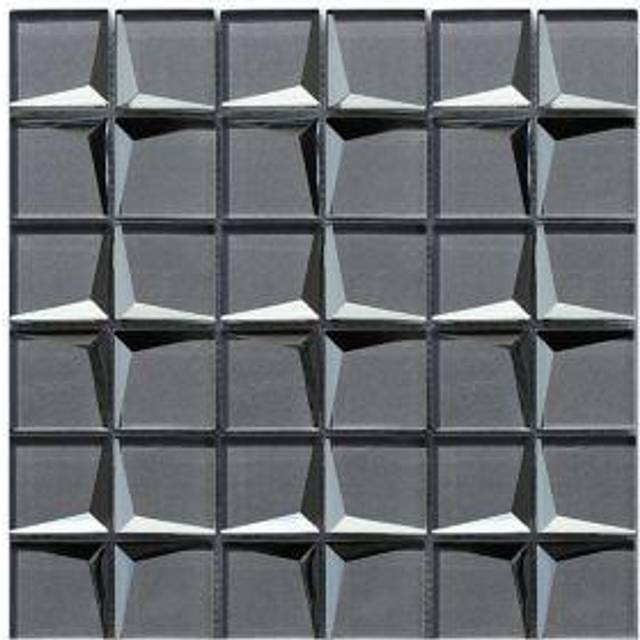 House of Mosaics Stargazer Luxe Grey Mosaic Tile Sheet - Clear - 30 x 30cm