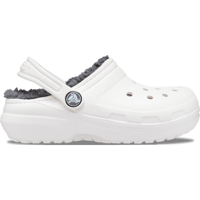Crocs - Kid's Classic Lined Clog - Slippers size C13, white/grey