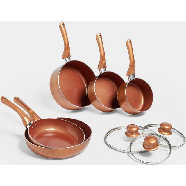 Vonshef 5Pc Copper Effect Pan Set, Brown