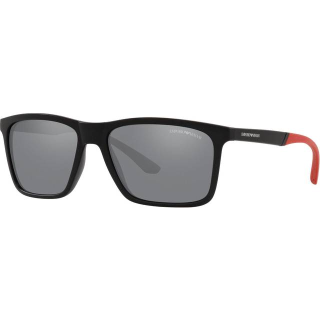 Emporio Armani Light Grey Mirror Black Rectangular Mens Sunglasses EA4170 50426G 58 (Dimension: 7.0000x3.0000x1.0000 inches)