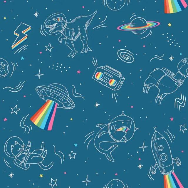 Muriva Space Explorer Blue Wallpaper - 53 x 7 x 7cm