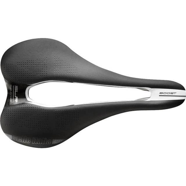 Selle Italia SLR Boost ENDURANCE TI 316 Superflow - Landsvägscykelsadel och Gravel Cykel, Kommod i Gel och Anatomiskt Hål, Ram i TI 316 - Storlek L3, Svart