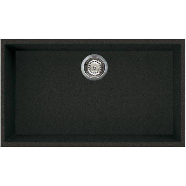 Reginox Quadra 130 1.0 Bowl Granite Black Undermount Kitchen Sink &amp