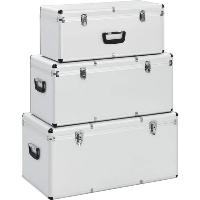 Förvaringsväskor 3 st silver aluminium