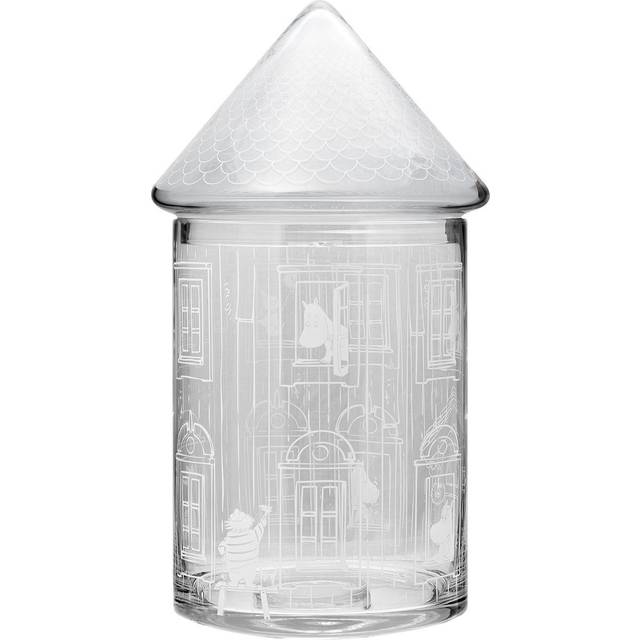Muurla Moominhouse glasburk med lock 30,5 cm Klar - Transparent