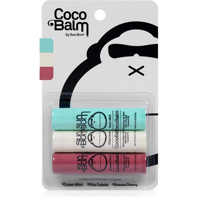 Sun Bum Cocobalm Lip Balm Variety Pack | Hydrating with Aloe | Hypoallergenic  Paraben Free  Silicone Free | 0.15oz Stick | 3 Flavor Variety Pack