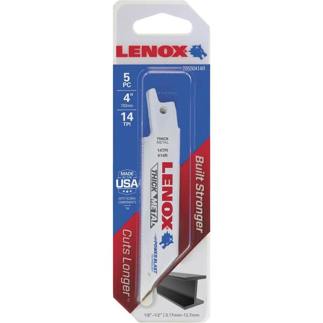 Lenox 14TPI Thick Metal Cutting Reciprocating Sabre Saw Blades 102mm Pack of 5
