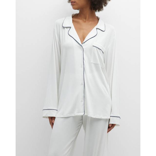 Eberjey Womens Heather Grey Sorbet Pink Gisele Stretch-woven Jersey Pyjama Set M