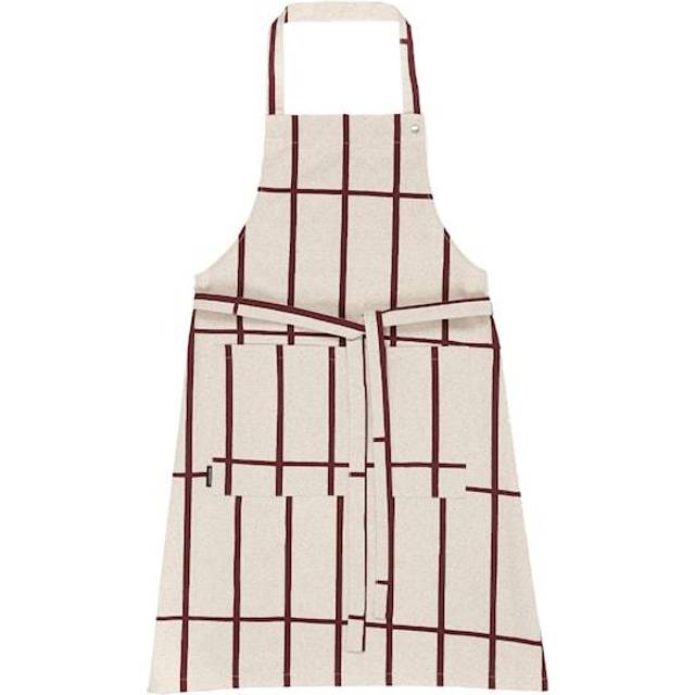Tiiliskivi förkläde - Linen/burgundy