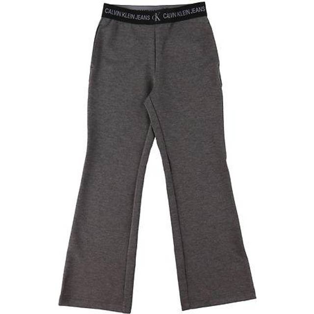Calvin Klein Byxor - Punto Logo Tape Flare - Mörkgråmelerad - Calvin Klein - 16 år (176) - Byxor - Bomull