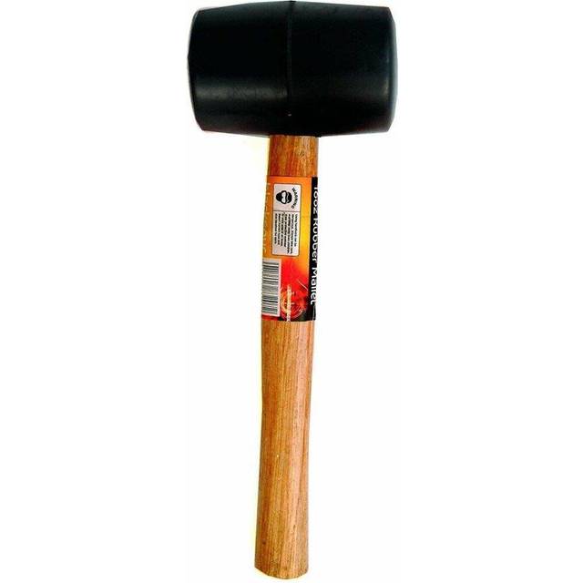 16oz Rubber Mallet with Wooden Handle