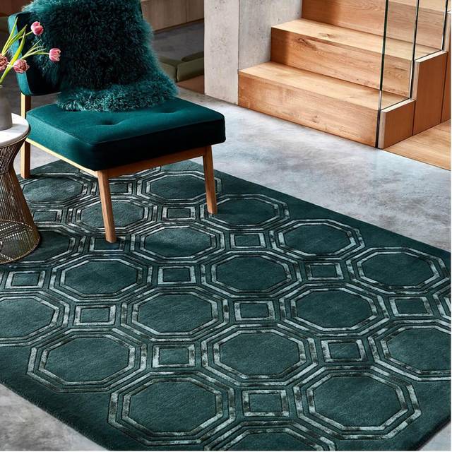 Nexus Octagon Petrol Rug 120x170cm - Green (*)
