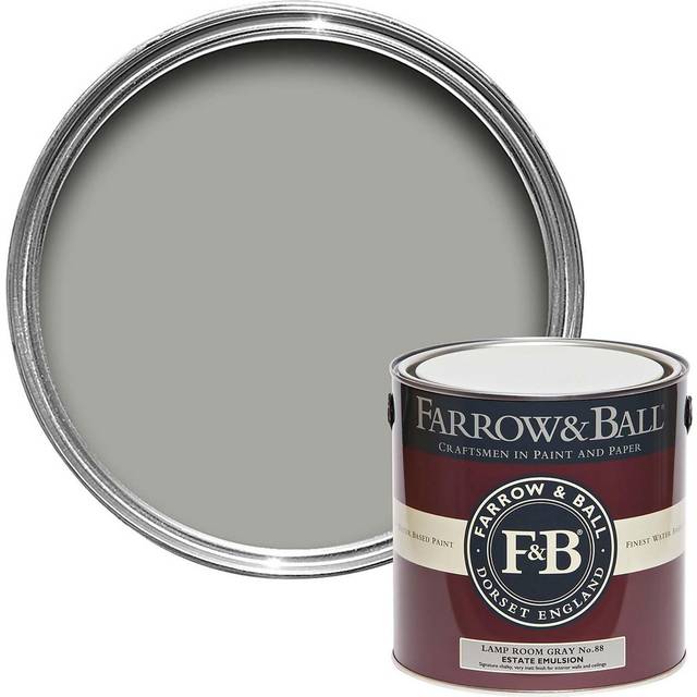 Farrow and Ball Estate Emulsion, Lamp Room Gray No. 88 2.5L, Estate Emulsion Paint , Paints, Wall and Ceiling Paints