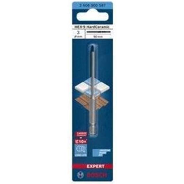 Bosch Expert HEX-9 Hard Ceramic 10x Longer Hard Ceramic Porcelain Tile Drill Bit 3mm 90mm Pack of 1