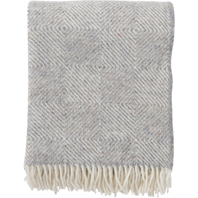 Klippan Yllefabrik Gooseye ullpläd 130x200 cm Grå
