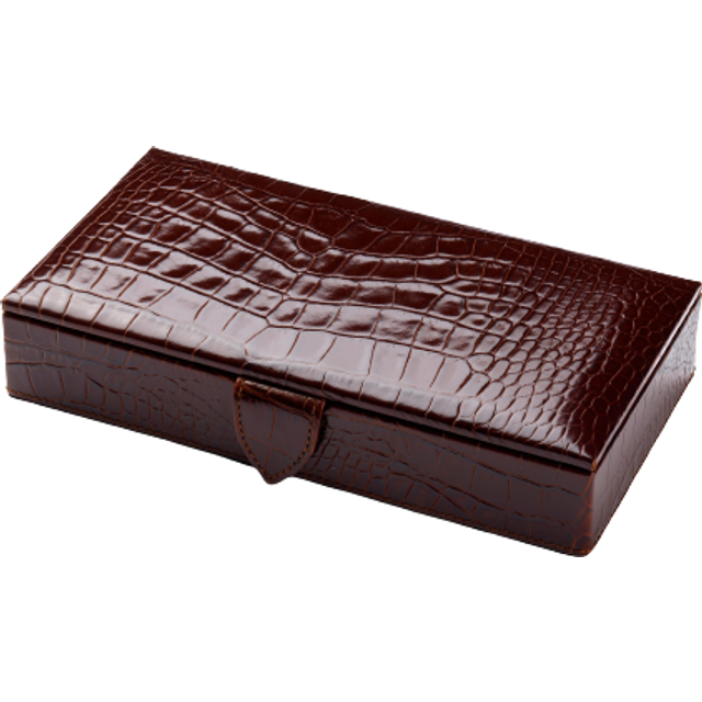 Cufflink Box - Amazon Brown - Established by British entrepreneur Iain Burton in 2001, Aspinal of London is where the best of British craftsmanship meets luxurious leather materials. The label is dedicated to creating handmade, quality products that are designed to stand the test of time through generations, while its wide range of styles offers something for everyone, from clutches to camera bags, wallets to cardholders; elevating your daily edits has never been easier.