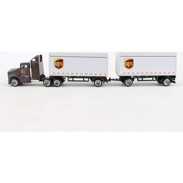 UPS Truck with Double Pup Trailers Brown "United Parcel Service" Diecast Model by Daron