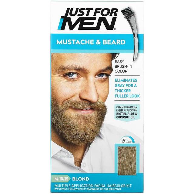 Just for Men, Mustache & Beard, Brush-In Color Gel, Blond M-10/15, 2 x 0.5 oz (14 g)