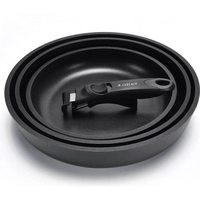 Gerlach Smart Pan Set Frying Pan Ceramic Coated Ceramic Pan Frying Pans Suitable for Induction Cookers Suitable for Electric Gas Ceramic Induction Hob