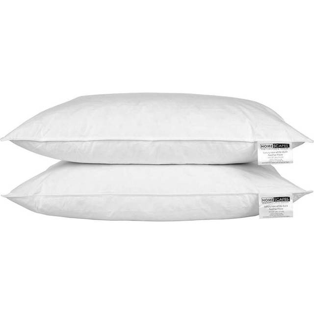 Homescapes Luxury White Duck Feather Pillow Pair