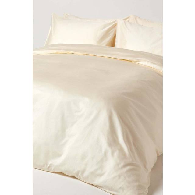 Homescapes Cream Organic Cotton Duvet Cover Set 400 TC, Double - Natural