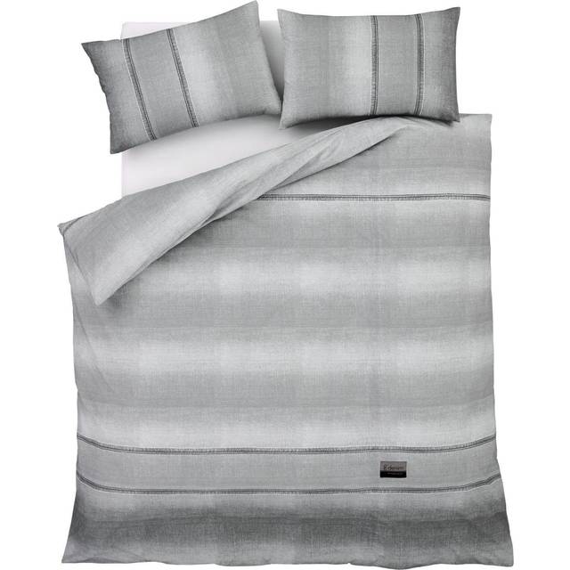 Catherine Lansfield Denim Grey Duvet Cover and Pillowcase Set