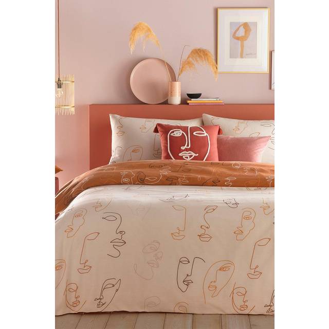 Furn. Kindred King Duvet Cover Set Cotton Polyester Apricot, Orange