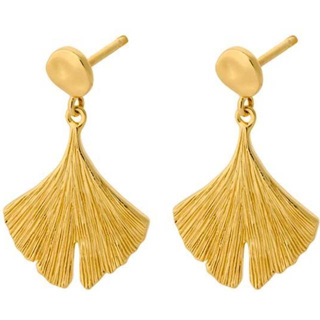 Pernille Corydon Biloba Örhängen 18 kt. Guldpläterad Silver E-343-GP - Dam - 925 Sterling Silver - Gold