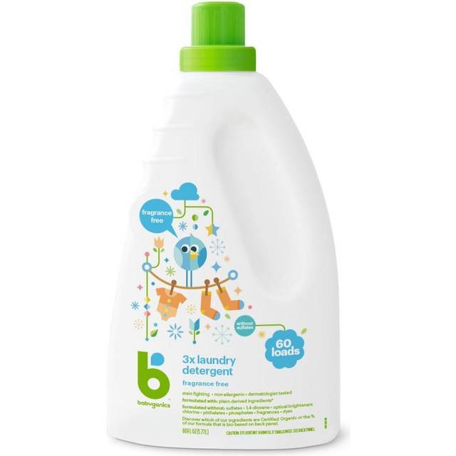 Babyganics 3X Laundry Detergent Fragrance Free 60 Loads 60 fl oz