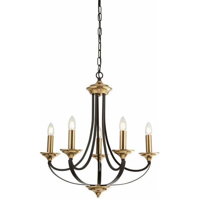 Searchlight 1845-5BZ Belfry 5 Light Pendant Dark Bronze Brown