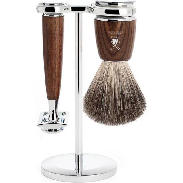 Mühle Rakset med DE-hyvel, Rakborste och Rakställ, Ask