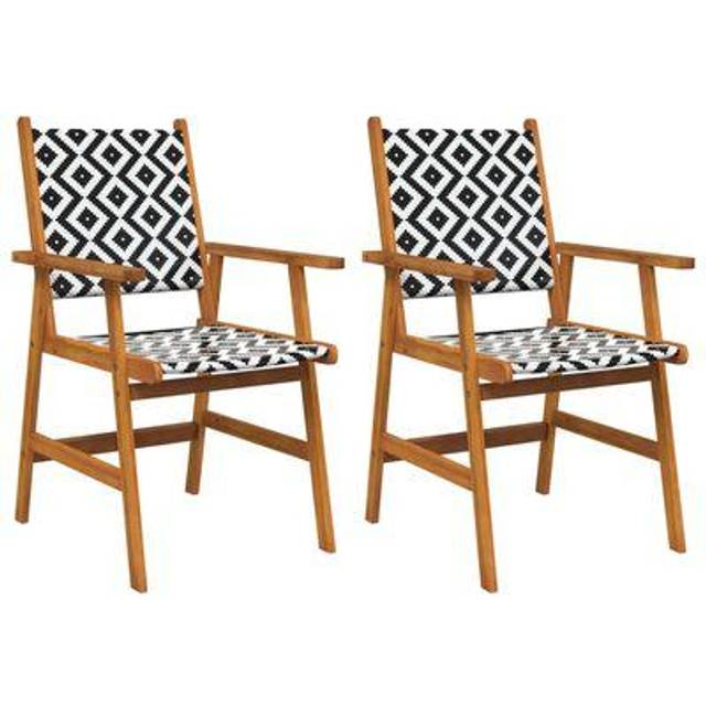 vidaXL Garden Chairs 2 pcs Solid Acacia Wood - Brown