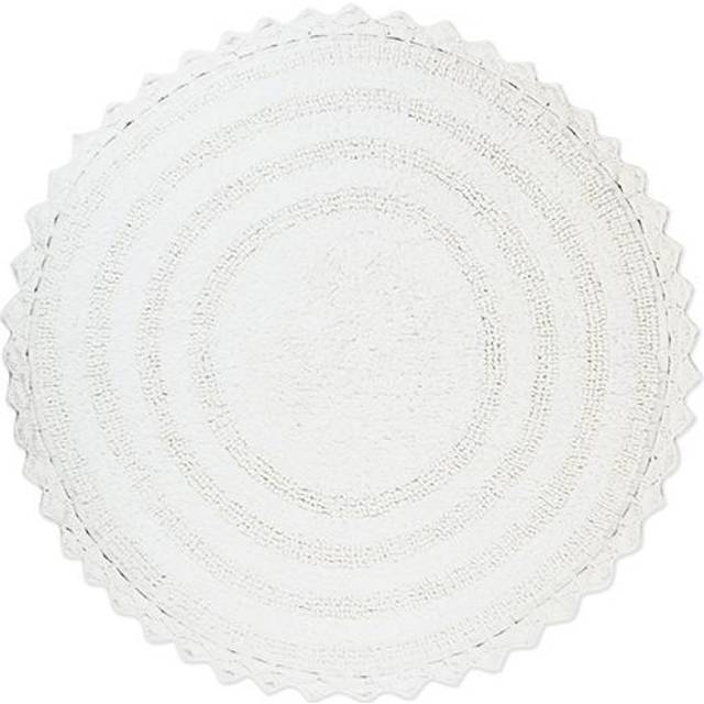 "Crochet Collection Reversible Bath Mat, Round, 27.5"" Diameter, White"