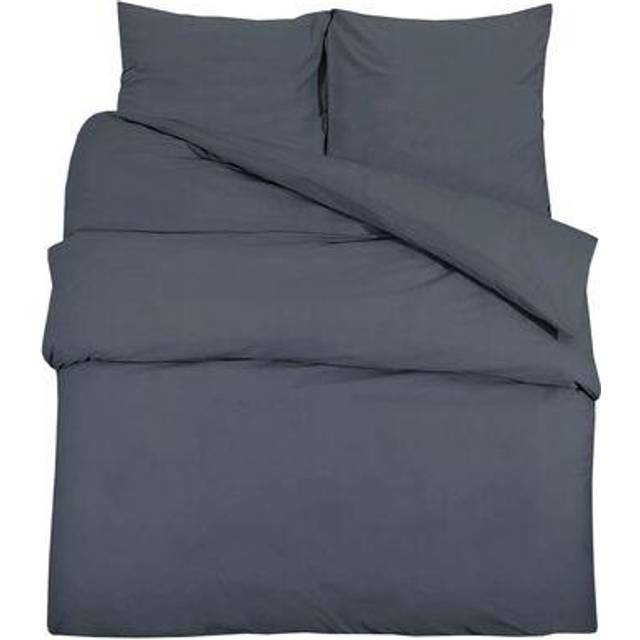 vidaXL Duvet Cover Set Grey 200x200 cm Cotton
