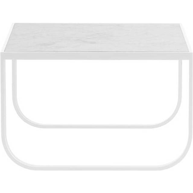 Asplund Tati Square soffbord marmor vit, vitt stativ