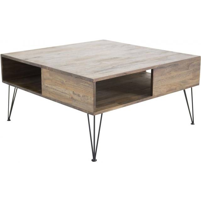 Bali Soffbord - Svart / Mörk Teak - 80*80*H40