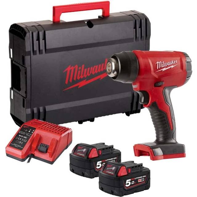 Milwaukee M18 BHG 18v Cordless Heat Gun 2 x 5ah Li-ion Battery Charger Case