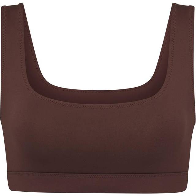 Skims Womens Cocoa Scoop-neck Recycled Stretch-nylon Bikini Top Xxxxl - COCOA